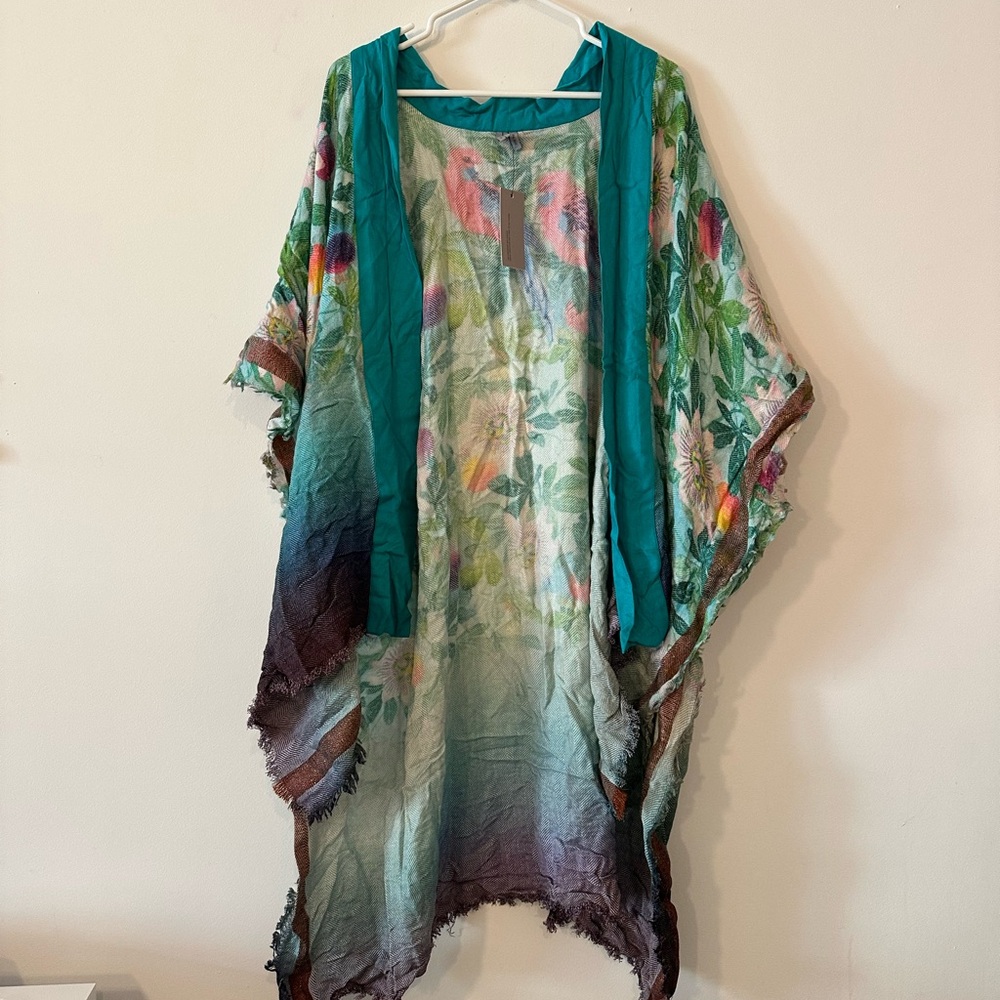 Rare Anthropologie Blank London Floral colorful tropical Wrap New without tags - Picture 4 of 15